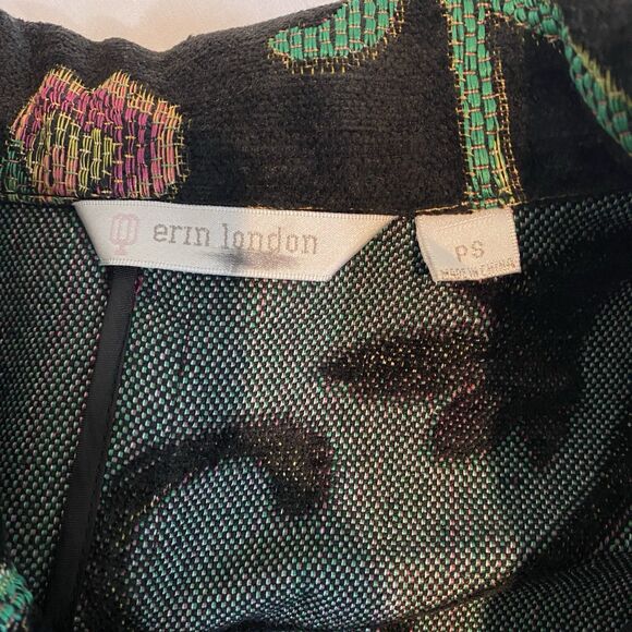 Erin London Tapestry blazer jacket womens PS brocade vntg artsy shoulder pads - Picture 10 of 13